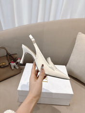 BOY SLINGBACK PUMP 35 MM IN WHITE CALFSKIN
