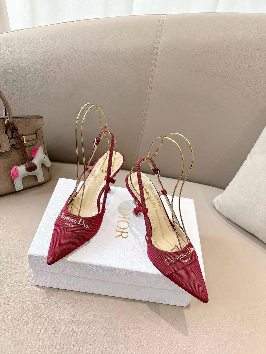 MY DD SLINGBACK PUMP 85MM IN RED DENIM