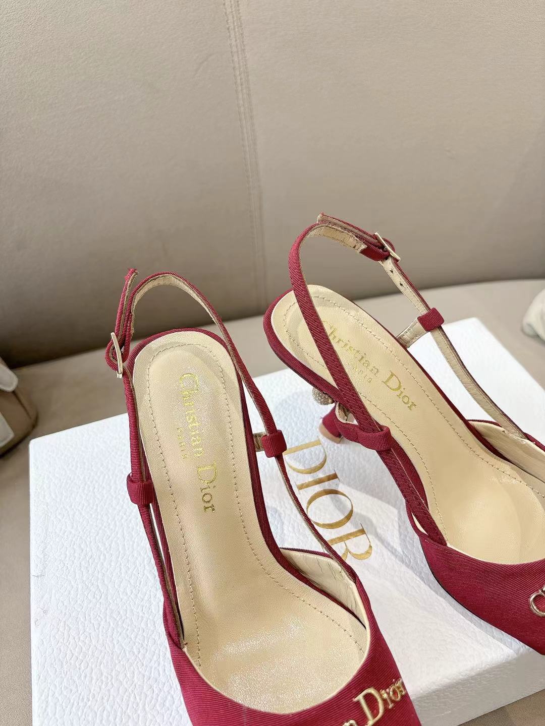 MY DD SLINGBACK PUMP 85MM IN RED DENIM