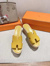 HM 25S HIGH WEDGE SANDALS IN DARK YELLOW LAMBSKIN STYLE 27