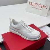 VALENTINO 25S RUNBOOT SNEAKERS IN WHITE SUEDE AND LAMBSKIN