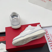 VALENTINO 25S RUNBOOT SNEAKERS IN WHITE SUEDE AND LAMBSKIN