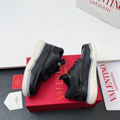 VALENTINO 25S RUNBOOT SNEAKERS IN BLACK LAMBSKIN