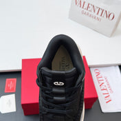 VALENTINO 25S RUNBOOT SNEAKERS IN BLACK LAMBSKIN