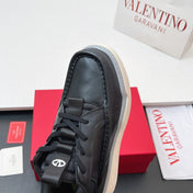 VALENTINO 25S RUNBOOT SNEAKERS IN BLACK LAMBSKIN