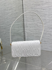 FLAP BAG 18 WHITE QUILTED ALLOVER CALFSKIN