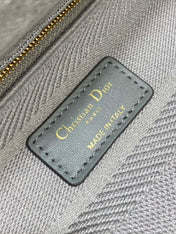 SMALL 24 LADY BAG IN PALE GRAY CANVAS