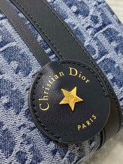 GROOVE 20 BAG IN DENIM BLUE OBLIQUE MONOGRAM JACQUARD