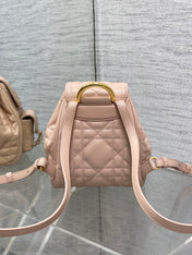 SMALL 20 CARO BACKPACK IN PEACH PINK MACROCANNAGE LAMBSKIN