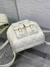 SMALL 23 CARO BACKPACK IN WHITE MACROCANNAGE LAMBSKIN