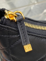 MISS CARO CIGALE MINI 24 BAG IN BLACK MACROCANNAGE LAMBSKIN