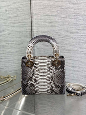 MINI 17 LADY BAG IN WHITE MIX BLACK SNAKESKIN PATTERN LAMBSKIN