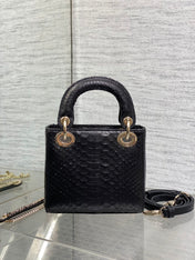 MINI 17 LADY BAG IN BLACK SNAKESKIN PATTERN LAMBSKIN