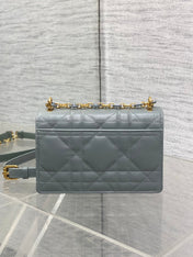 MISS CARO MINI BAG 17 IN OSLO GREY MACROCANNAGE LAMBSKIN