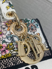 DIOR 25S SMALL LADY D-LITE BAG 24 IN MULTICOLOR DIOR FLOWERS CALENDAR ALLOVER EMBROIDERY