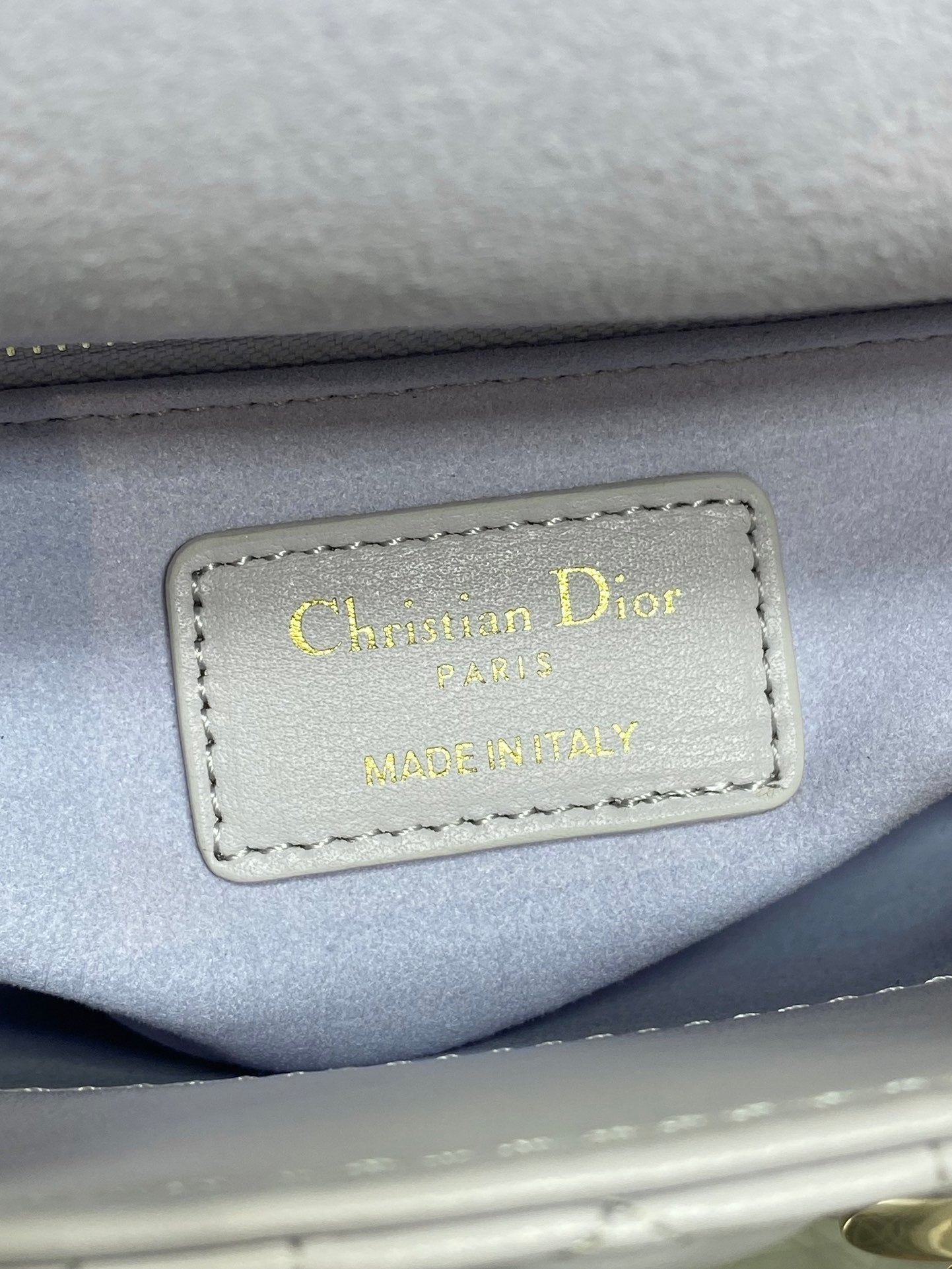 DIOR 25S MINI LADY DIOR BAG 17 IN LILAC CANNAGE CALFSKIN GOLD HARDWRE