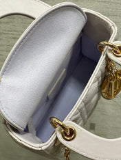 DIOR 25S MINI LADY DIOR BAG 17 IN LILAC CANNAGE CALFSKIN GOLD HARDWRE