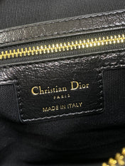 DIOR 25S VOYAGE BAG 34 IN BLACK FLAT MACROCANNAGE GRAINED GLOSSY CALFSKIN