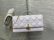 DIOR 25S DIOR TALK PHONE POUCH 21 IN PALE LILAC CALFSKIN GOLD HARDWRE