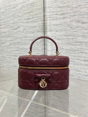 DIOR 26S MINI VANITY 17 IN BURGUNDY LAMBSKIN