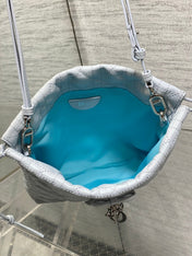DIOR 26S ADIORABLE BUCKET BAG 20 IN LIGHT BLUE LAMBSKIN