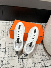 BOUNCING SNEAKER IN WHITE MIX BLACK CALFSKIN