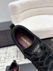 CHANEL 26S QUILTED SNEAKERS IN BLACK SUEDE