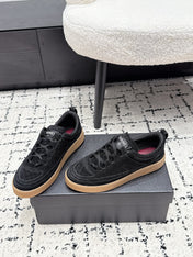 CHANEL 26S QUILTED SNEAKERS IN BLACK SUEDE