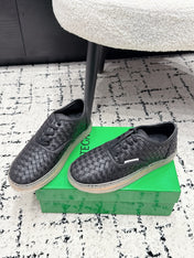 BOTTEGA VENETA 26S SNEAKERS IN BLACK WOVEN LAMBSKIN
