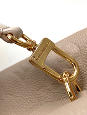 LV 25S BABYLONE TOTE BAG 32 IN TOURTERELLE GREY CALFSKIN GOLD HARDWARE