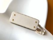 LV 25S CAPUCINES MINI BAG 21 IN VANILLA-COLORED EMBROIDERED CANVAS