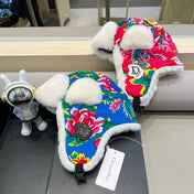 TRAPPER HAT IN COLORFUL VELVET AND RABBIT FUR 416388