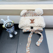KNITTED BEANIE HAT IN COLORFUL WOOL WITH CUTE BEAR EARS 422497