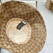 GG BUCKET HAT WIDE BRIM IN BEIGE MONOGRAM CANVAS