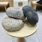 BERET HAT POLKA DOT GREIGE 672670