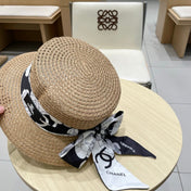 NATURAL STRAW BUCKET HAT WITH RIBBON 672771