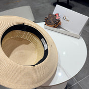 DIOR 26S FLAT-BRIM STRAW HAT STYLE 42