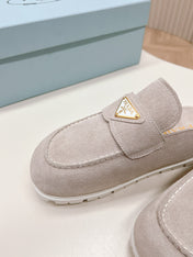 Pra Mule 20mm Grey Suede Calfskin