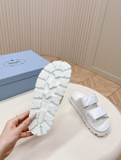 Pra Double Strap Quilted Slide 20 White Calfskin