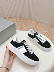 PRA LEATHER LOGO OUTLET SNEAKERS BLACK CALFSKIN