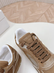 PRA FADED SUEDE SNEAKERS SEPIA AND WHITE