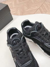 TRAINERS IN BLACK SUEDE AND CALFSKIN