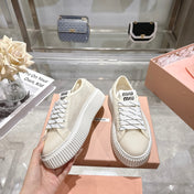 MIUMIU 26S SNEAKER 45MM IN LIGHT BEIGE MESH FABRIC