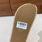 CELINE 26S TWO-STRAP SANDALS IN BEIGE WOOL