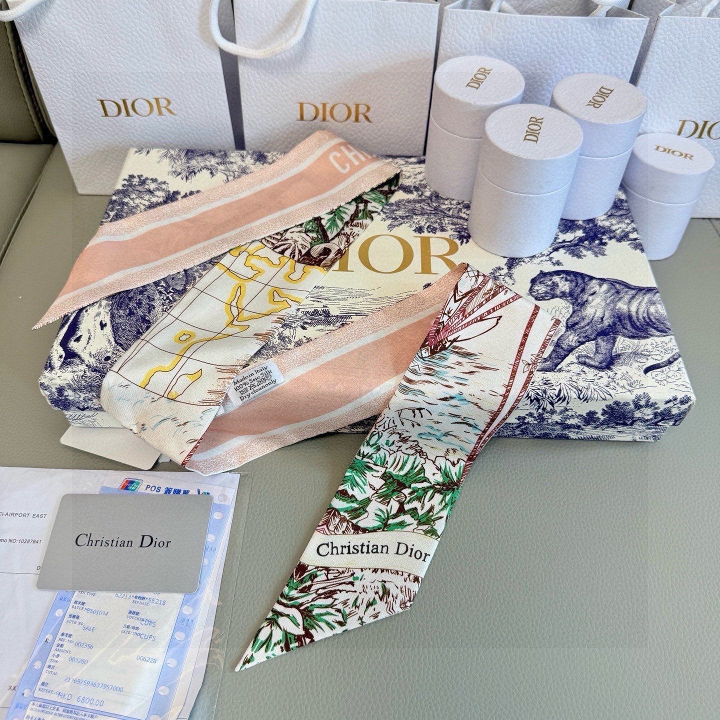 DIOR 26S SCARF 100CM IN SILK 305844