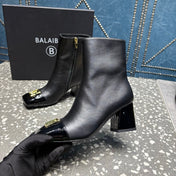 BALMAIN 26S BOOTS 65 MM IN BLACK CALFSKIN