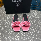 BALMAIN 26S SLIDES IN PINK SATIN