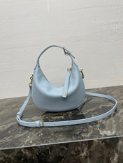 CELINE 25S TEEN LULU BAG 24 IN LIGHT BLUE CALFSKIN GOLD HARDWARE