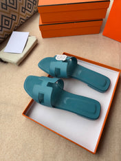 0RAN SANDALS IN SAPPHIRE BLUE CALFSKIN