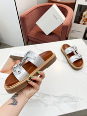 TIPPI SANDAL IN SILVER CALFSKIN
